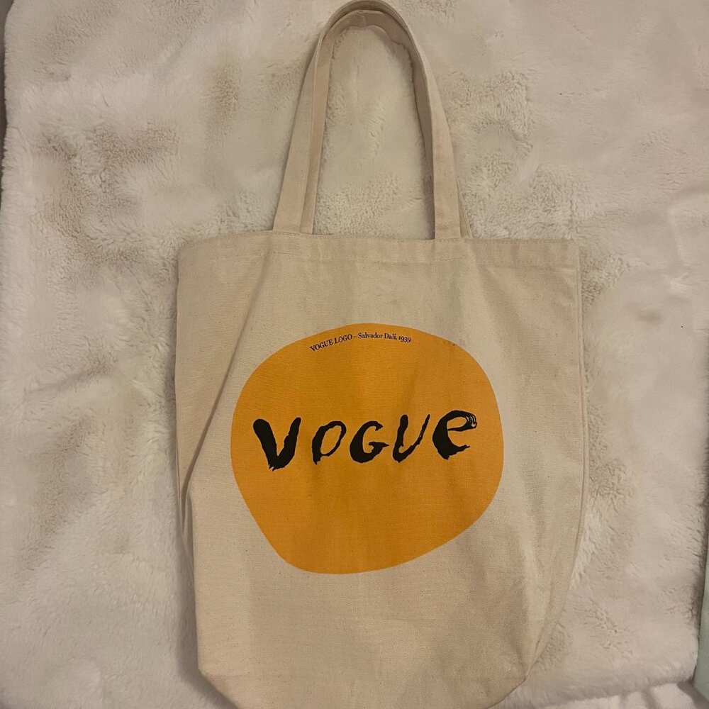 VOGUE LOGO Salvador Dali New Beginnings 1939 Canvas Tote Bag Vintage Vogue Tote